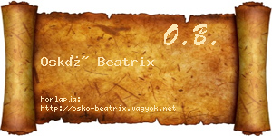 Oskó Beatrix névjegykártya